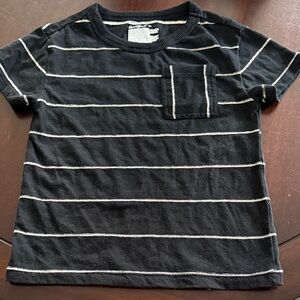 Cat & Jack Black Striped Pocket Tee